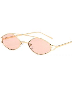 Aviator Small Cat Eye Sunglasses Men Women 2019 Fashion Metal Frame Shades UV400 Yellow - Gold Black - CW18YZWOHD3 $13.34