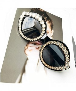 Cat Eye Women's Fashion Sunglasses Cat-Eye Glasses with Rhinestone - Black-gold - CK18A5TE4GU $15.84