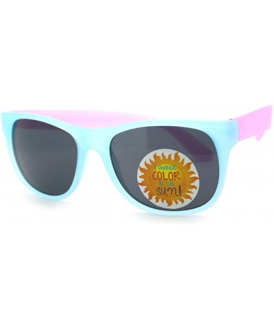 Sport Black Lens Photochromic Frame Matte Sport Horn Rim Sunglasses - Blue Lavender - CC11YAXMKIJ $12.56