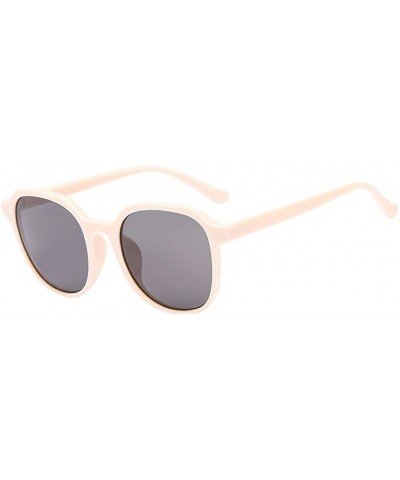 Oval UV Protection Sunglasses for Women Men Full rim frame Oval Shaped Acrylic Lens Plastic Frame Sunglass - Yellow - CR19034...