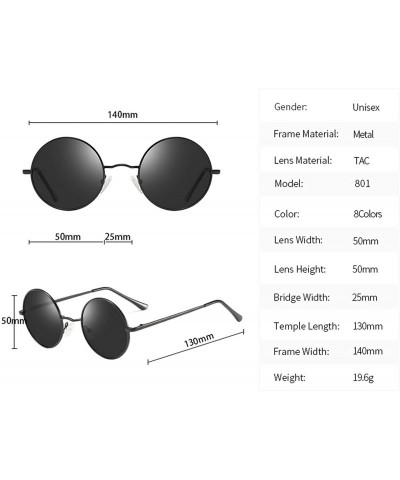 Round Metal Steampunk Sunglasses Polarized Oval Mirror Round Men Women Driving Glasses UV400 - Pinkmirror - CK197Y76CC9 $58.49