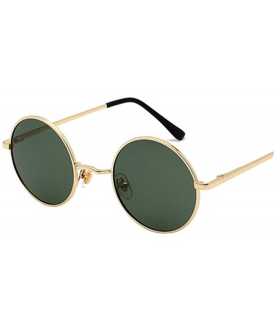 Aviator Women Retro Classic Round Polarized Sunglasses Fashion Men Luxury Vintage Metal Frame Mirrors Sun Glasses - 10 - C019...