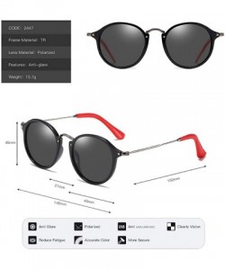 Sport Round Sunglasses Polarized-Vintage Ultra Light Shade Glasses-Driving Eyewear - C - C9190NAOLSE $26.18