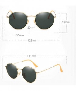 Sport Polarized Sunglasses Mens Driving Metal Oval Women UV400 Protection Dark Glasses - Gold Frame/Blue Polarized Lens - CG1...