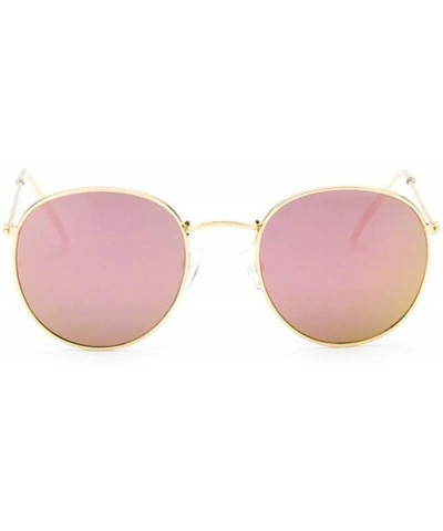 Round 2019 Retro Round Sunglasses Women Brand Designer Sun Glasses Alloy Mirror Ray Female Oculos De Sol - Black - CV197A2Z2X...