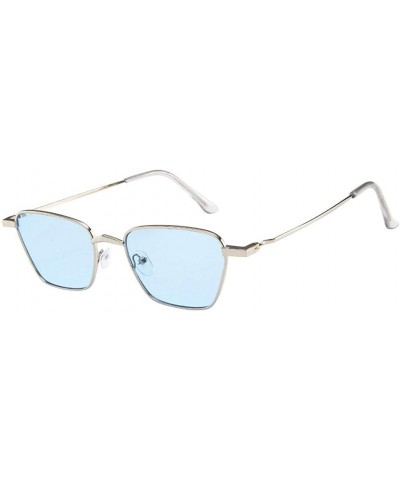 Sport Women Fashion Cat Eye Shades Sunglasses Integrated UV Candy Colored Glasses Outdoor - Blue - C9190MMH2CA $20.98