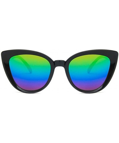 Oval Unisex Sunglasses Retro Bright Black Pink Drive Holiday Oval Non-Polarized UV400 - Bright Black Purple - C918RI0TG7Y $8.75