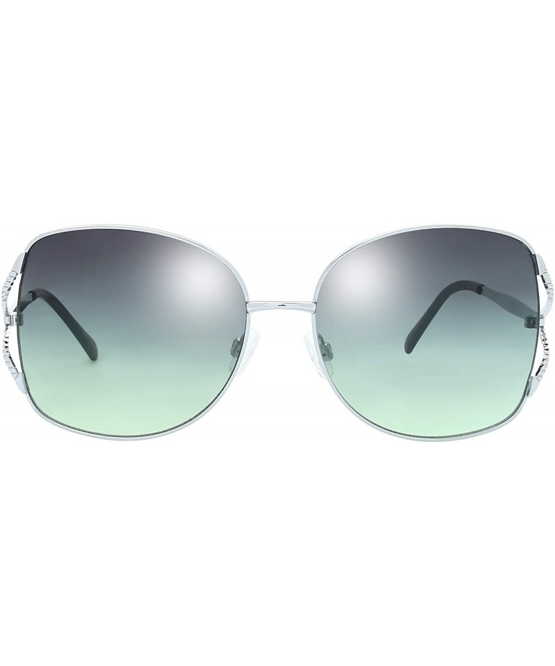 Oval Classic Crystal Elegant Women Beauty Design Sunglasses Gift Box - L145-silver - C718M0SXA2I $32.75
