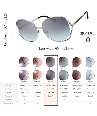 Oval Classic Crystal Elegant Women Beauty Design Sunglasses Gift Box - L145-silver - C718M0SXA2I $20.06