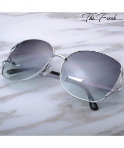 Oval Classic Crystal Elegant Women Beauty Design Sunglasses Gift Box - L145-silver - C718M0SXA2I $32.75