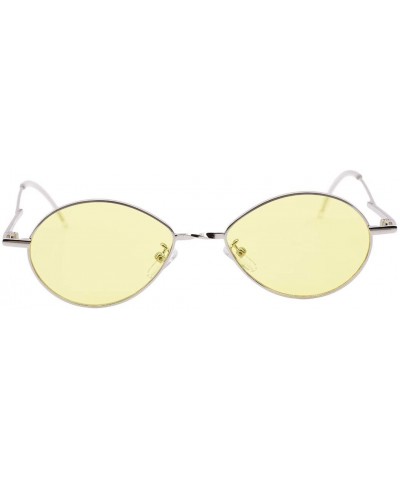 Oval Vintage Sunglasses Women Small Oval Retro Sunglasses Ladies Summer Style Shades Oval Sunglasses - Yellow - CC18ISCWDA8 $...