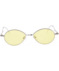 Oval Vintage Sunglasses Women Small Oval Retro Sunglasses Ladies Summer Style Shades Oval Sunglasses - Yellow - CC18ISCWDA8 $...