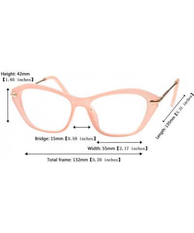 Cat Eye Womens Quality Fashion Alloy Arms Cateye Customized Reading Glasses - 2 Pairs / Pink + Trans - C618H46ILHG $12.18