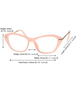 Cat Eye Womens Quality Fashion Alloy Arms Cateye Customized Reading Glasses - 2 Pairs / Pink + Trans - C618H46ILHG $12.18