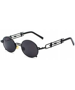 Round Steampunk Sunglasses for Women Metal Round Frame Eyewear UV400 - C5 - CW190DYX4K8 $11.21