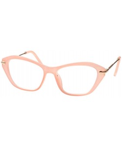 Cat Eye Womens Quality Fashion Alloy Arms Cateye Customized Reading Glasses - 2 Pairs / Pink + Trans - C618H46ILHG $12.18