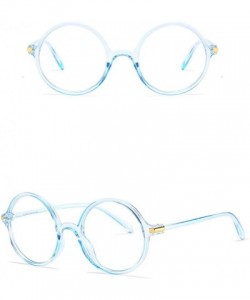 Square Fashion Sunglasses - Round Flat Mirror Blue Light Blocking Anti Blue Ray Glasses - Blue - CY18QQGATL2 $11.27