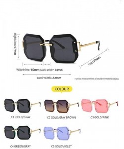 Oversized Frameless Polarization Sunglasses Oversized Polarized - Blue - CJ18NY838WU $14.19