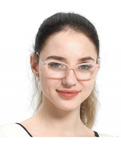 Cat Eye Womens Quality Fashion Alloy Arms Cateye Customized Reading Glasses - 2 Pairs / Pink + Trans - C618H46ILHG $12.18