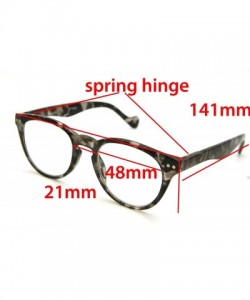 Round schoolboy fullRim Lightweight Reading Glasses - Medium Shiny Grey Water Tortoise - CZ1873EE9Y7 $12.70