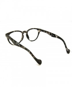 Round schoolboy fullRim Lightweight Reading Glasses - Medium Shiny Grey Water Tortoise - CZ1873EE9Y7 $12.70