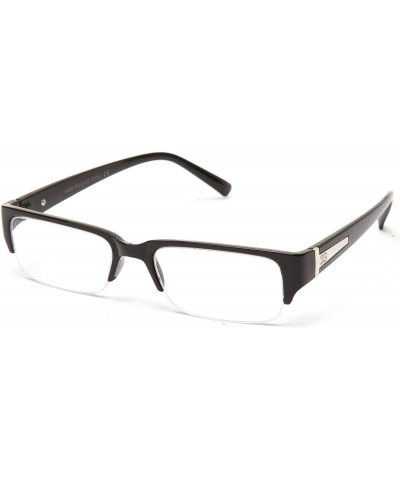 Square Unisex Clear Lens Sleek Half Frame Slim Temple Fashion Glasses - 1841 Black - C111T15AX8P $12.99