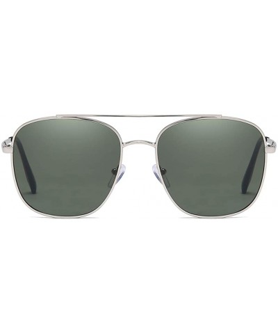 Oval Unisex Sunglasses Retro Blue Drive Holiday Oval Non-Polarized UV400 - Silver - C718R82N4TM $8.26