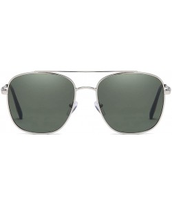 Oval Unisex Sunglasses Retro Blue Drive Holiday Oval Non-Polarized UV400 - Silver - C718R82N4TM $8.26