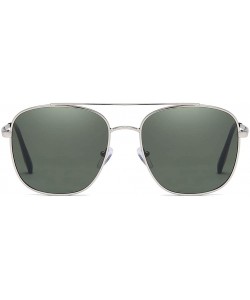 Oval Unisex Sunglasses Retro Blue Drive Holiday Oval Non-Polarized UV400 - Silver - C718R82N4TM $8.26