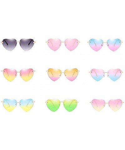 Cat Eye Hiking New Retro Love Ocean Piece Sunglasses Street Beat Peach Heart Shaped Sunglasses - Multicolor-f - CN18T6DEA7W $...
