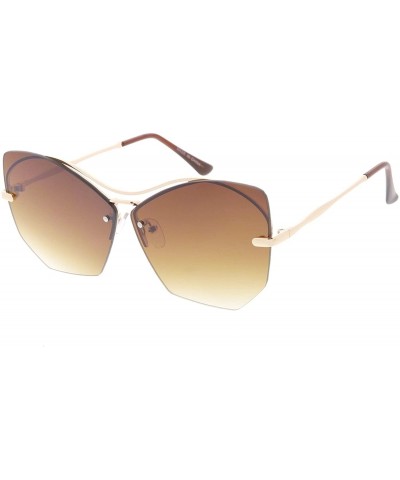 Butterfly Heritage Modern "Butter-Fly" Wired Frame Sunglasses - Gold - CZ18GY9H0M3 $9.94