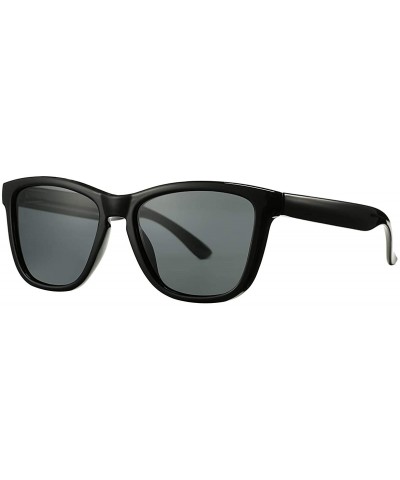 Round Polarized Sunglasses for Women Men - Classic Vintage Square Sun Glasses - K black Frame/Grey Lens - CH199UM4XG3 $27.89