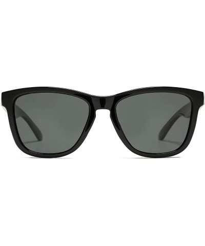 Round Polarized Sunglasses for Women Men - Classic Vintage Square Sun Glasses - K black Frame/Grey Lens - CH199UM4XG3 $26.65