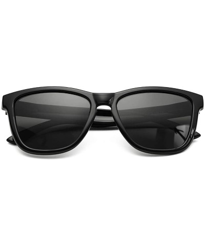 Round Polarized Sunglasses for Women Men - Classic Vintage Square Sun Glasses - K black Frame/Grey Lens - CH199UM4XG3 $26.65