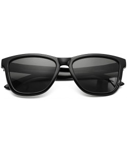 Round Polarized Sunglasses for Women Men - Classic Vintage Square Sun Glasses - K black Frame/Grey Lens - CH199UM4XG3 $12.71