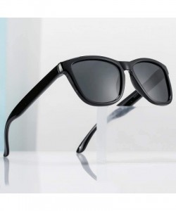 Round Polarized Sunglasses for Women Men - Classic Vintage Square Sun Glasses - K black Frame/Grey Lens - CH199UM4XG3 $26.65