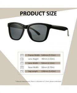 Round Polarized Sunglasses for Women Men - Classic Vintage Square Sun Glasses - K black Frame/Grey Lens - CH199UM4XG3 $26.65
