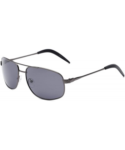 Aviator Sunglass Warehouse Bern- Polarized Plastic Aviator Men's Full Frame Sunglasses - Grey Frame With Smoke Lenses - C312N...