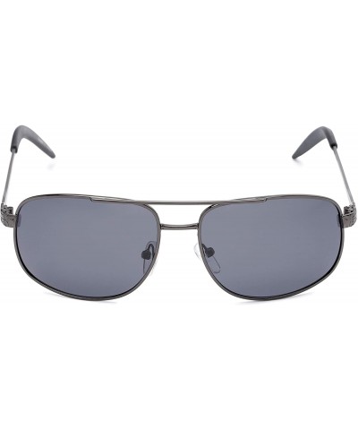 Aviator Sunglass Warehouse Bern- Polarized Plastic Aviator Men's Full Frame Sunglasses - Grey Frame With Smoke Lenses - C312N...