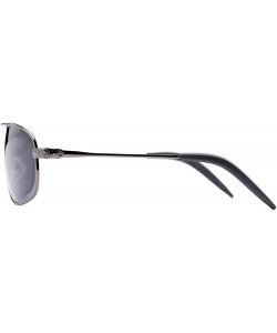 Aviator Sunglass Warehouse Bern- Polarized Plastic Aviator Men's Full Frame Sunglasses - Grey Frame With Smoke Lenses - C312N...