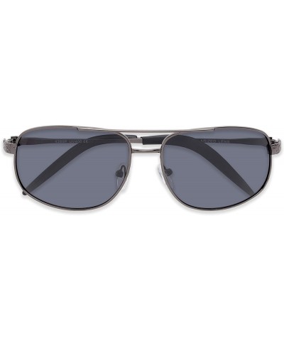 Aviator Sunglass Warehouse Bern- Polarized Plastic Aviator Men's Full Frame Sunglasses - Grey Frame With Smoke Lenses - C312N...