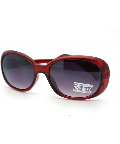 Oval Classic Women's Comfort Fit Oval Fashion Round Sunglasses - Red - CF11CJVPMY9 $19.71