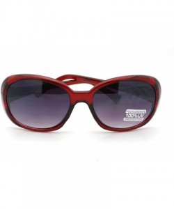 Oval Classic Women's Comfort Fit Oval Fashion Round Sunglasses - Red - CF11CJVPMY9 $11.93