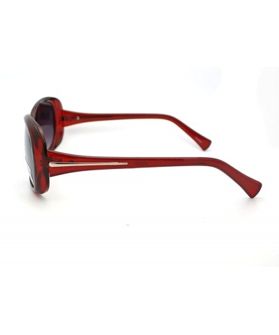 Oval Classic Women's Comfort Fit Oval Fashion Round Sunglasses - Red - CF11CJVPMY9 $11.93