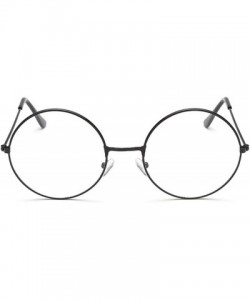 Oversized Fashion Vintage Retro Metal Frame Clear Lens Glasses Eyewear Eyeglasses Black Oversized Round Circle Eye - Silver -...