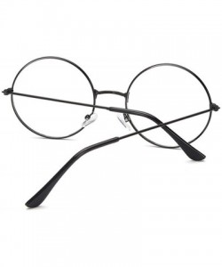 Oversized Fashion Vintage Retro Metal Frame Clear Lens Glasses Eyewear Eyeglasses Black Oversized Round Circle Eye - Silver -...