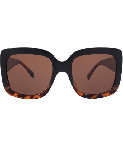 Oversized Brightside Women's Retro Chunky Square Oversized Sunglasses - Thick Frame with 100% UV Protection Lens - CW197CRM8H...