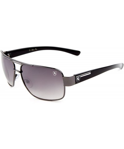 Square Top Bar One Line Metal Cut Classic Square Aviator Sunglasses - Smoke Gunmetal - CZ190ES774I $23.55