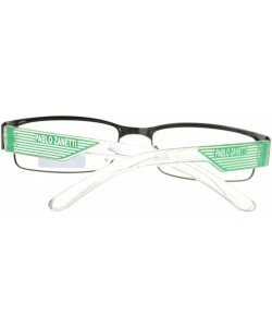 Rectangular Pablo Zanetti Magnified Reading Glasses Rectangular 53-16-140-30 - Gun Metal Green - C211VN3DTSP $7.34