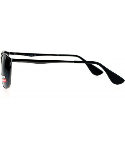 Rectangular Mens Metal Rim Rectangular Agent Sunglasses - Gunmetal Black - C217WX7CX7A $15.45